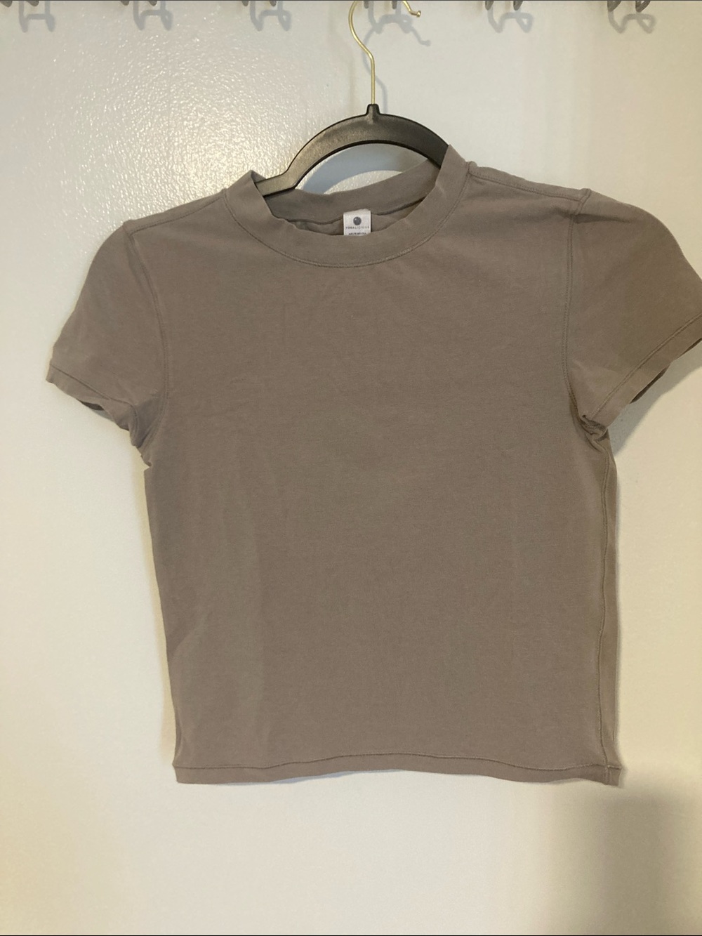 Yogalicious Short Sleeve Crewneck Top — Taupe